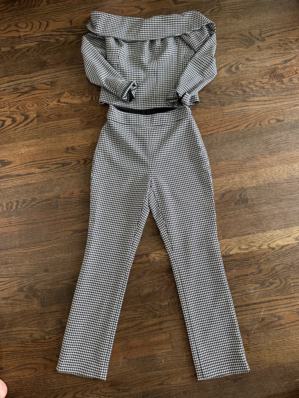 Black and White Houndstooth Pants and Top
